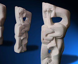 Trombettista del 1992 - scultra in pietra